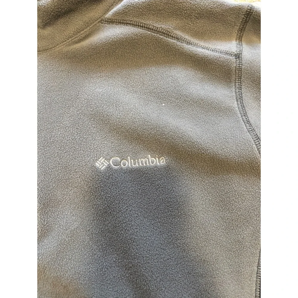 Columbia 2 Tone Gray Long Sleeve 1/4 Zip Fleece‎ Pullover Sweatshirt Mens Size M